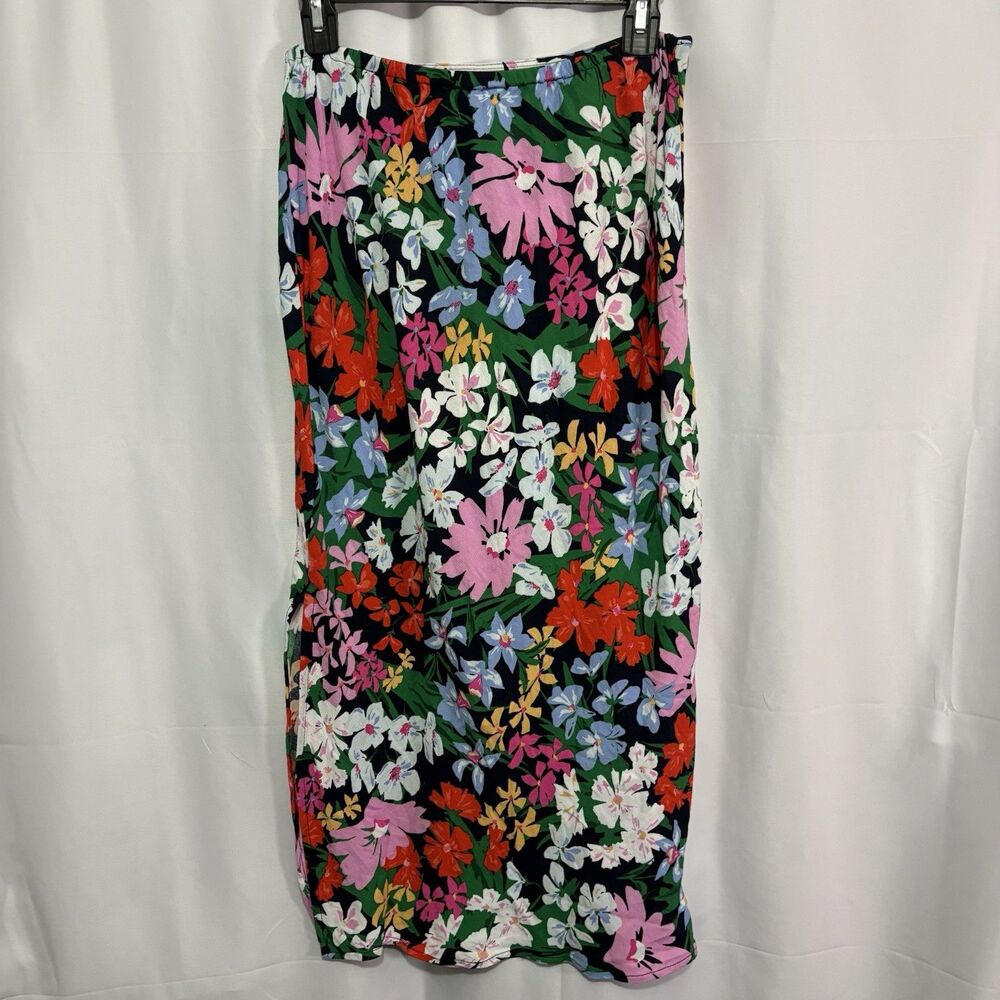Old Navy Floral Crepe Midi Skirt Size Small High Waist Pull On Vacation Resort - Picture 6 of 9